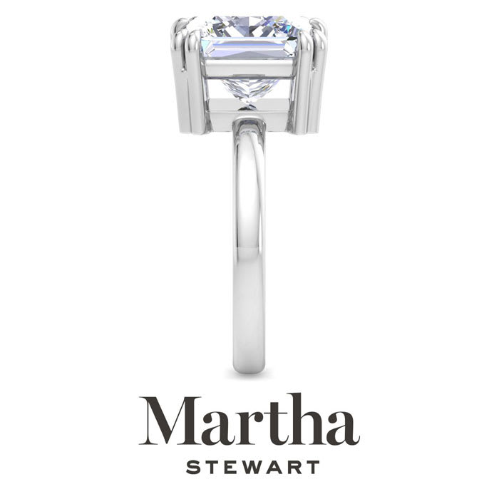 Martha Stewart 5 Carat Princess Cut Lab Grown Diamond Solitaire Engagement Ring In Sterling Silver