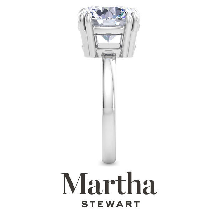 Martha Stewart 5 Carat Round Shape Lab Grown Diamond Solitaire Engagement Ring In Sterling Silver