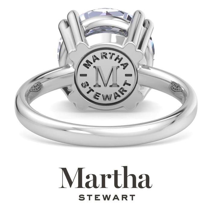 Martha Stewart 5 Carat Round Shape Lab Grown Diamond Solitaire Engagement Ring In Sterling Silver