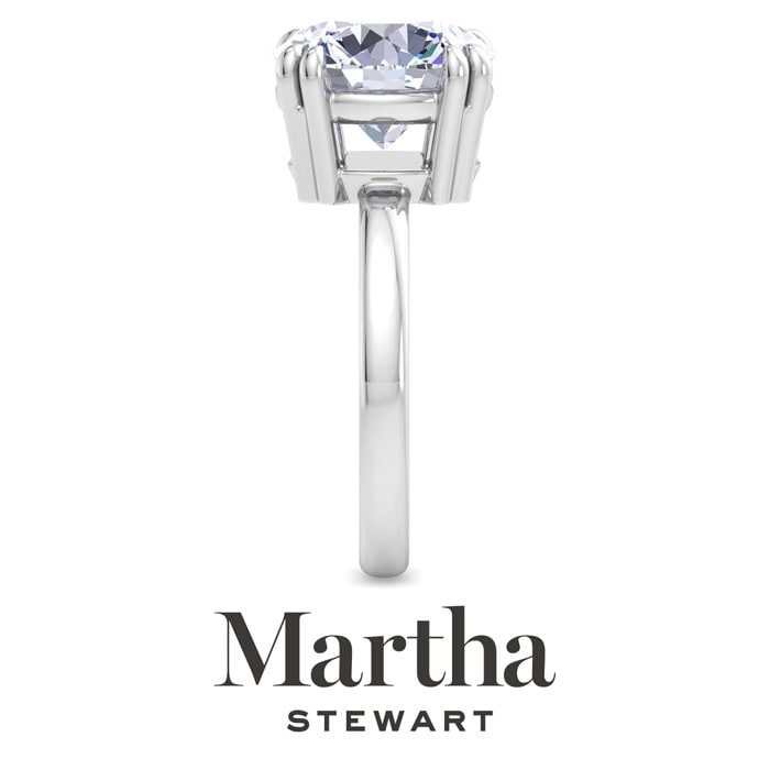 Martha Stewart 5 Carat Round Shape Lab Grown Diamond Solitaire Engagement Ring In Sterling Silver