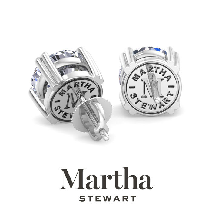 Martha Stewart 4 Carat Lab Grown Diamond Stud Earrings In Sterling Silver