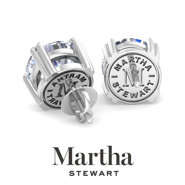 Martha Stewart 5 Carat Lab Grown Diamond Stud Earrings In Sterling Silver