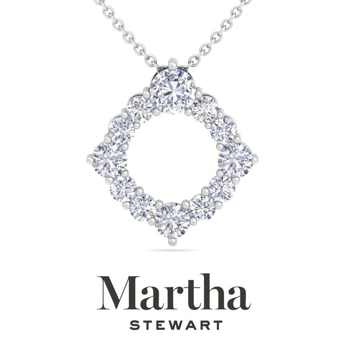 Martha Stewart 4 Carat Lab Grown Diamond Circle Necklace In Sterling Silver