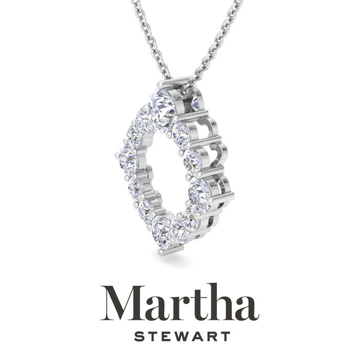 Martha Stewart 4 Carat Lab Grown Diamond Circle Necklace In Sterling Silver
