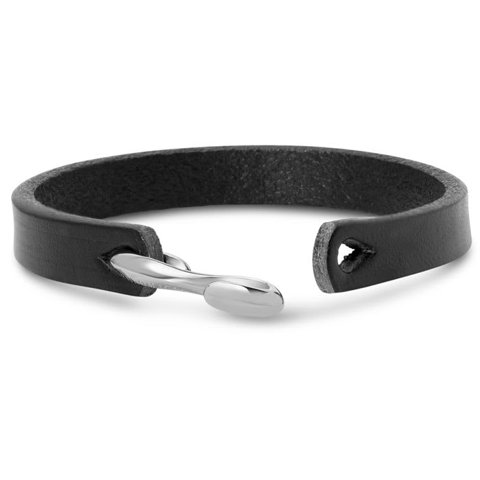 Bruno Magli Mens Refined Leather Bracelet, Black