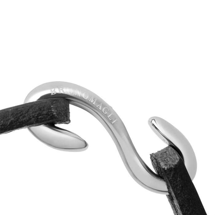 Bruno Magli Mens Refined Leather Bracelet, Black