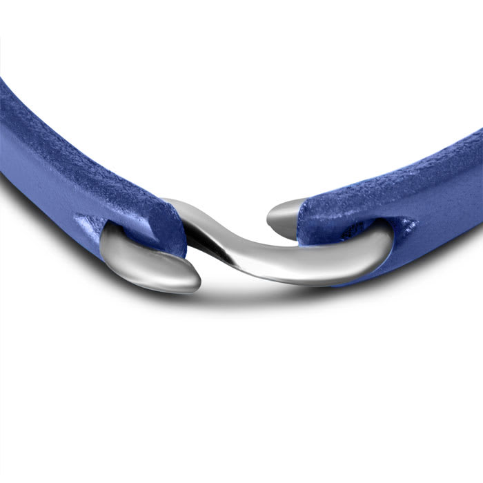 Bruno Magli Mens Refined Leather Bracelet, Indigo