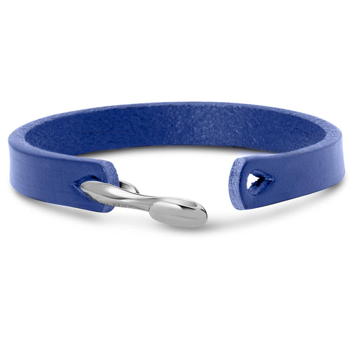 Bruno Magli Mens Refined Leather Bracelet, Indigo
