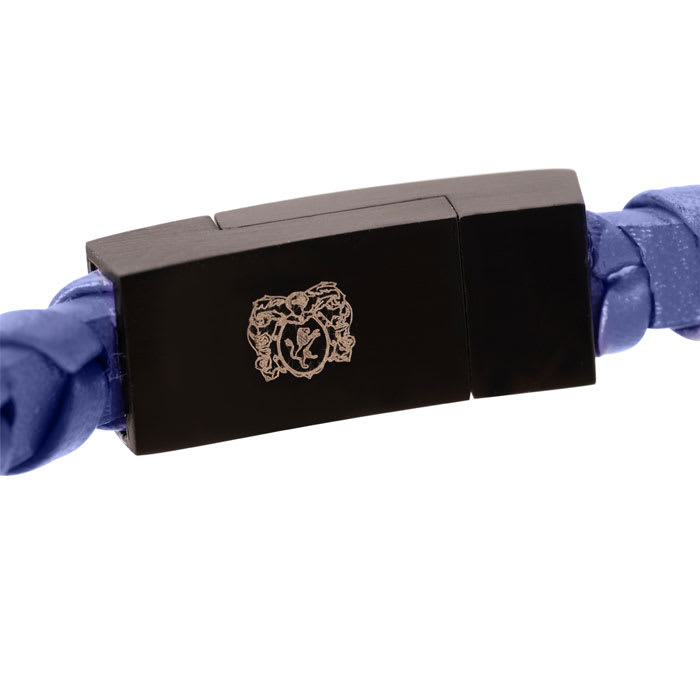 Bruno Magli Mens Fishtail Leather Wrap Bracelet, Indigo