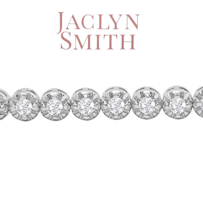 Jaclyn Smith 1 Carat Moissanite Adjustable Bolo Slide Tennis Bracelet