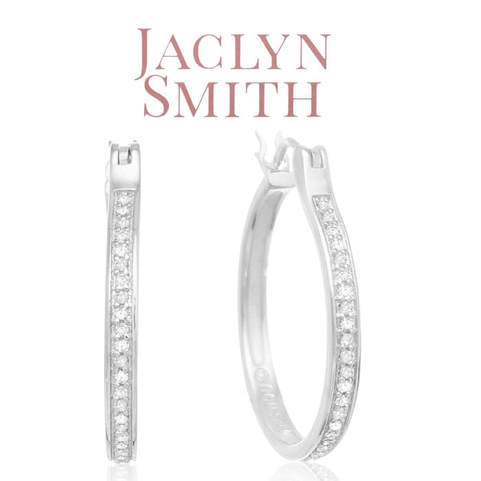 Jaclyn Smith 1/4 Carat Moissanite Hoop Earrings