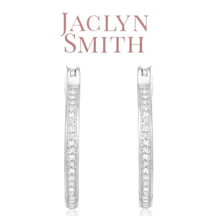 Jaclyn Smith 1/4 Carat Moissanite Hoop Earrings