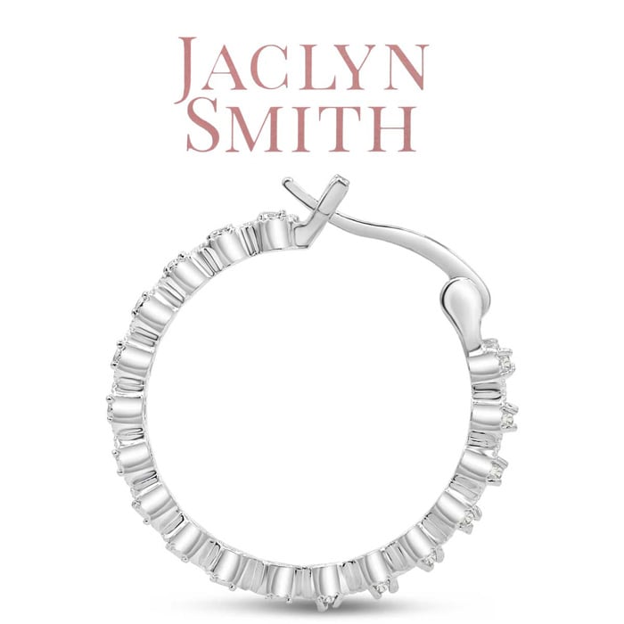 Jaclyn Smith 1/4 Carat Moissanite Hoop Earrings, 3/4 Inch