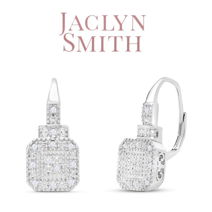 Jaclyn Smith 1/4 Carat Moissanite Leverback Earrings, 3/4 Inch