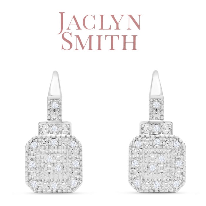 Jaclyn Smith 1/4 Carat Moissanite Leverback Earrings, 3/4 Inch