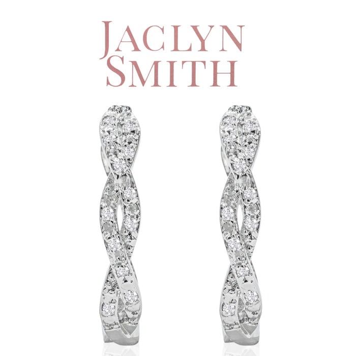 Jaclyn Smith 1/2 Carat Moissanite Infinity Hoop Earrings, 1 Inch