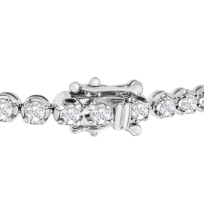 Estate Jewelry 3 Carat Lab Grown Diamond Tennis Bracelet In 14 Karat White Gold, 7 Inches