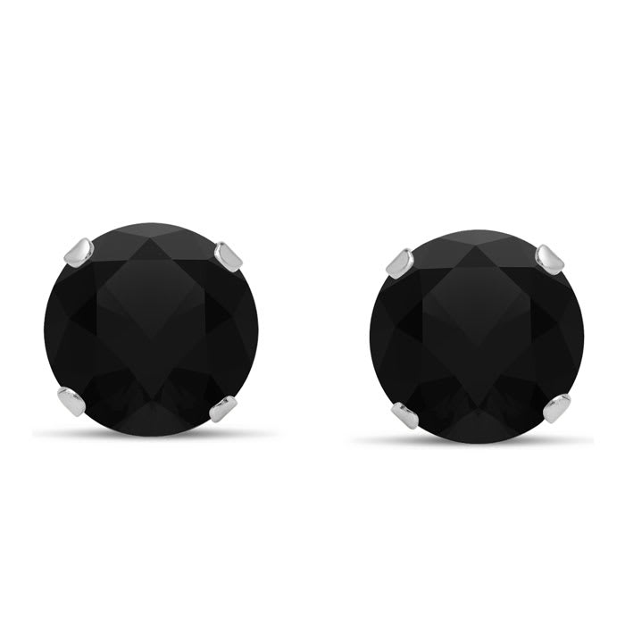 2 Carat Black Moissanite Stud Earrings In White Gold