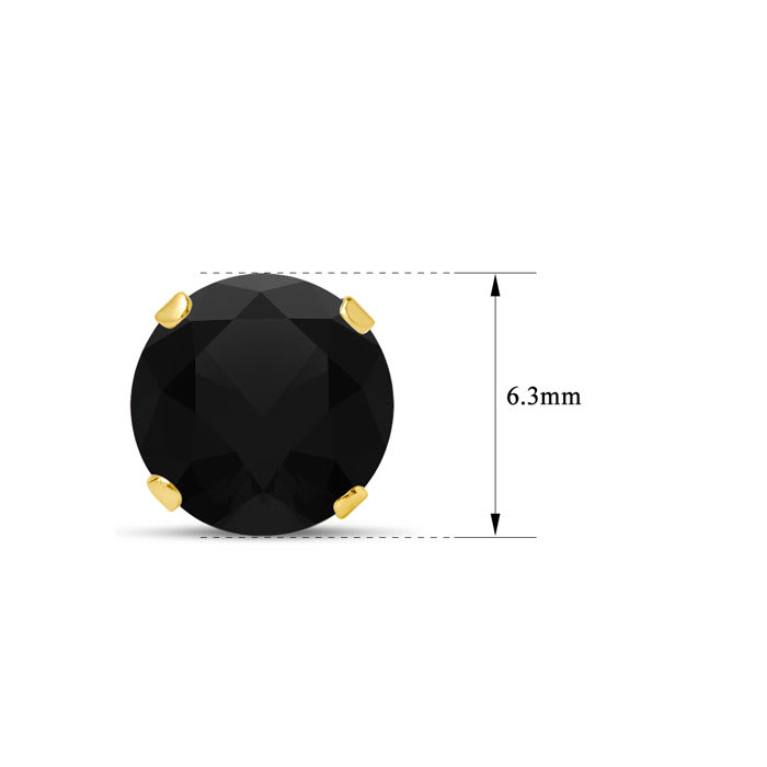 2 Carat Black Moissanite Stud Earrings In Yellow Gold