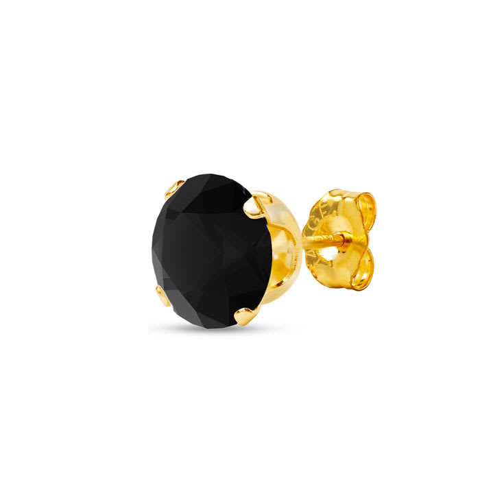 4 Carat Black Moissanite Stud Earrings In Yellow Gold