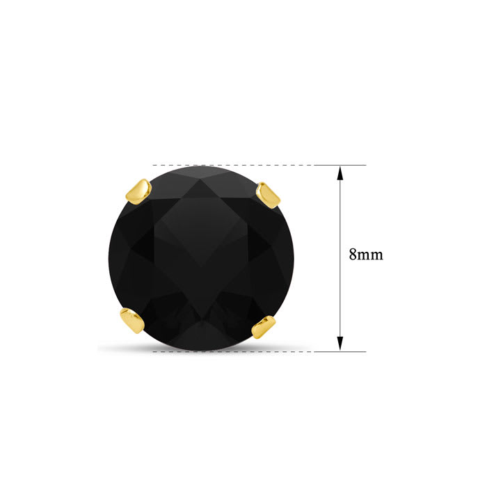 4 Carat Black Moissanite Stud Earrings In Yellow Gold