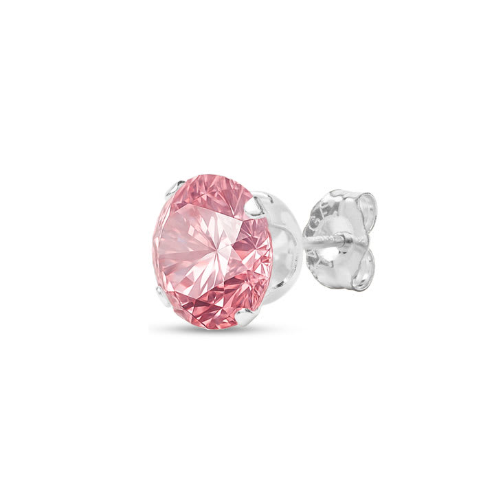 4 Carat Pink Moissanite Stud Earrings In White Gold