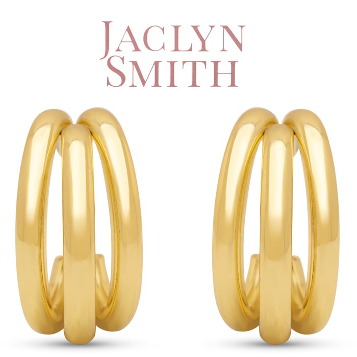 Jaclyn Smith Gold Triple Hoop Earrings, 1 Inch