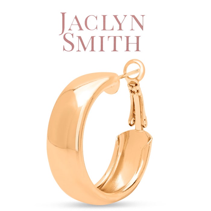 Jaclyn Smith Thick Gold Hoop Earrings, 1 Inch