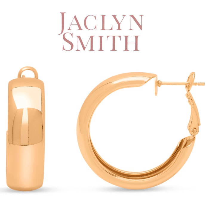 Jaclyn Smith Thick Gold Hoop Earrings, 1 Inch