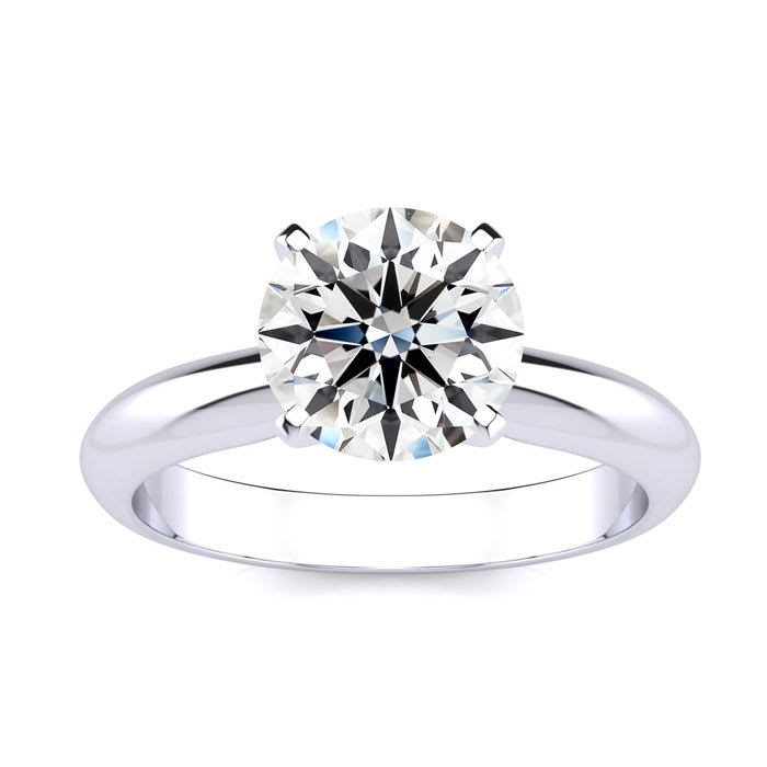 2 Carat Lab Grown Diamond Solitaire Ring In Sterling Silver