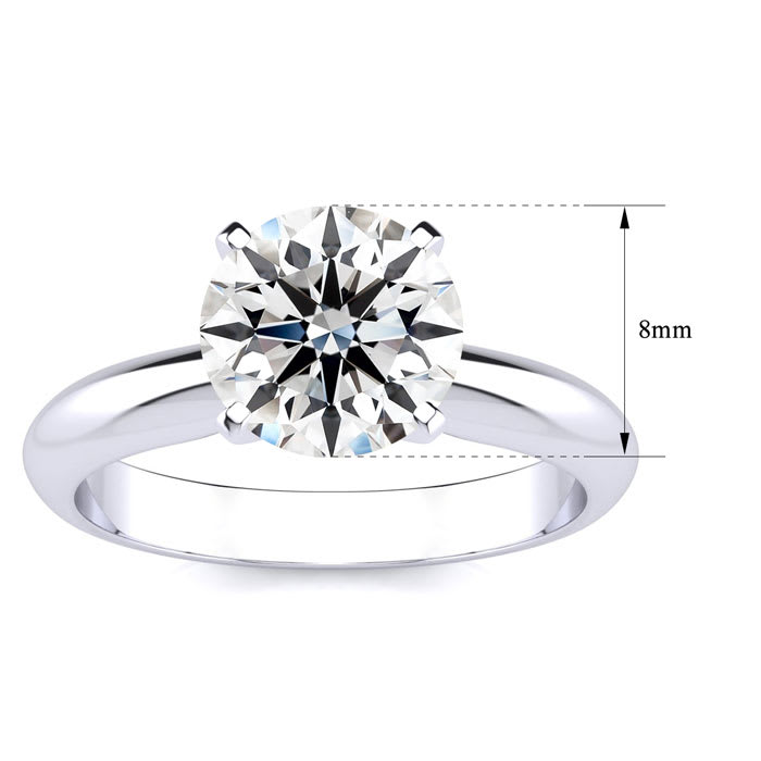 2 Carat Lab Grown Diamond Solitaire Ring In Sterling Silver