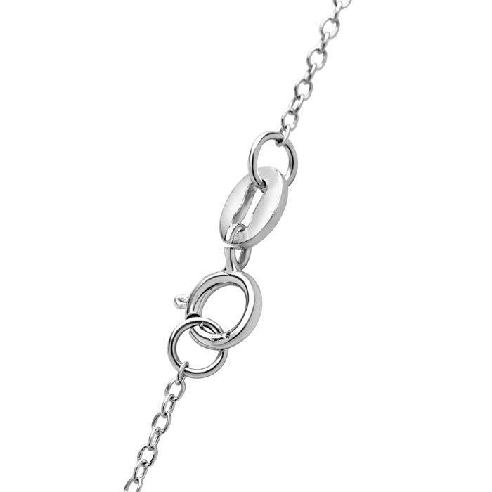 Estate Jewelry Oval Shape Blue Gemstone Necklace In Sterling Silver