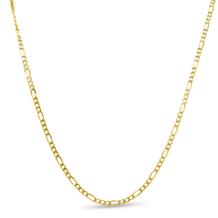 Estate Jewelry 3.2mm Figaro Link Chain In 10 Karat Yellow Gold, 22 Inches