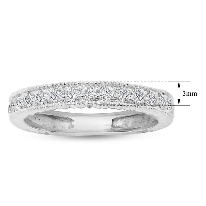 Estate Jewelry 1/2 Carat Diamond Fancy Milgrain Band, Size 5.5