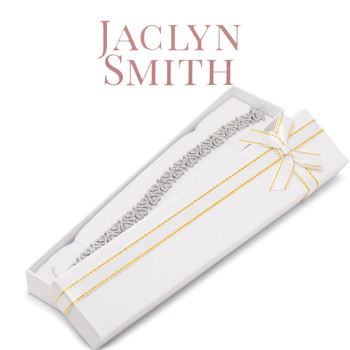 Jaclyn Smith 1 Carat Sparkling Moissanite Bracelet With Hearts, 7 Inches