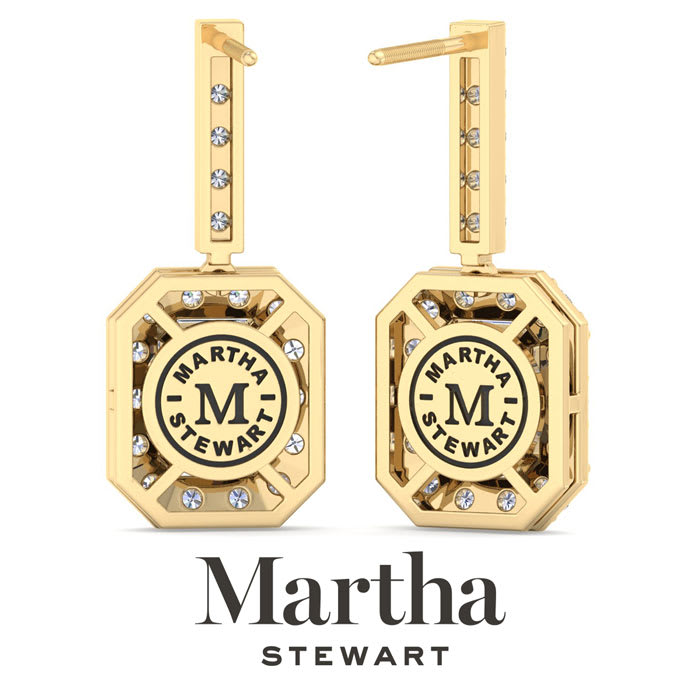 Martha Stewart 6 Carat Emerald Cut Lab Grown Diamond Drop Earrings In 14 Karat Yellow Gold