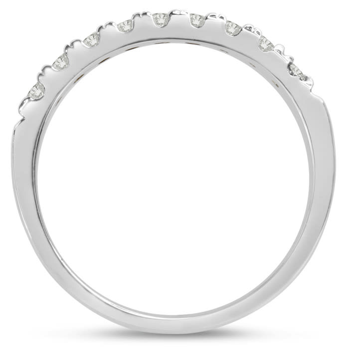 1/4 Carat Diamond Wedding Band In 14 Karat White Gold