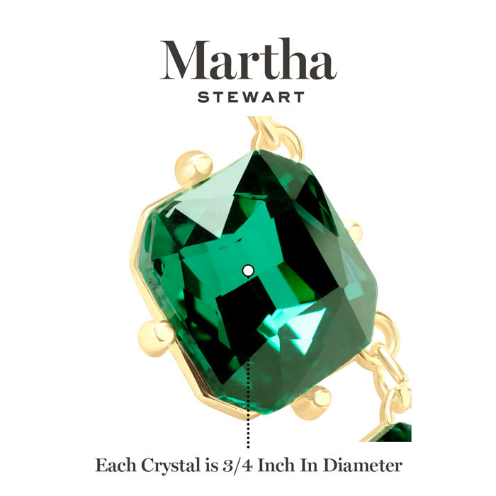 Martha Stewart Cushion Crystal Statement Necklace, Green