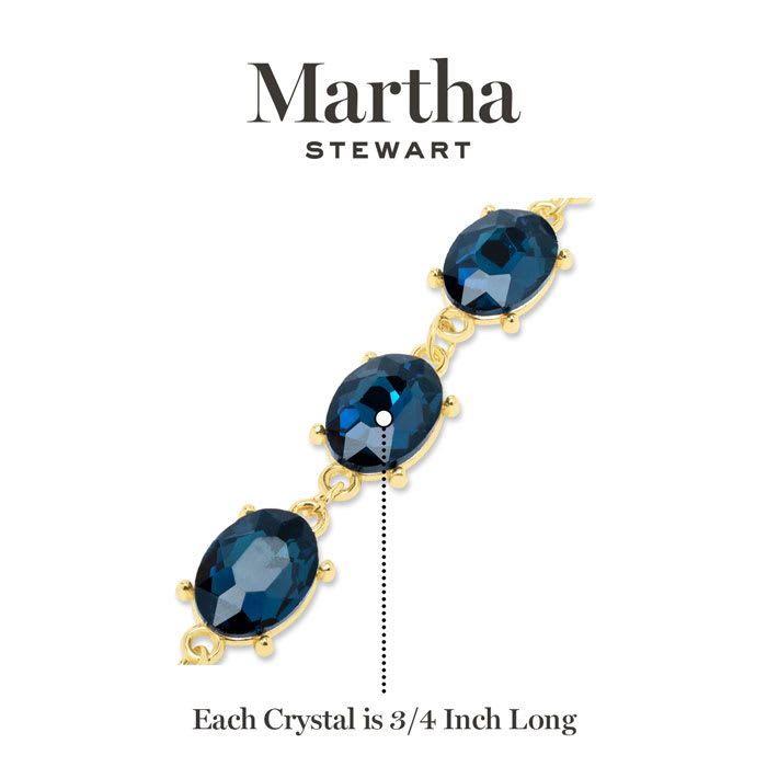 Martha Stewart Oval Crystal Statement Bracelet, Blue