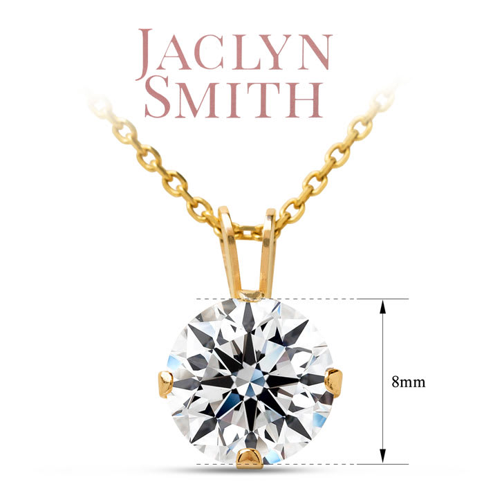Jaclyn Smith 2 Carat Moissanite Solitaire Necklace In Yellow Gold