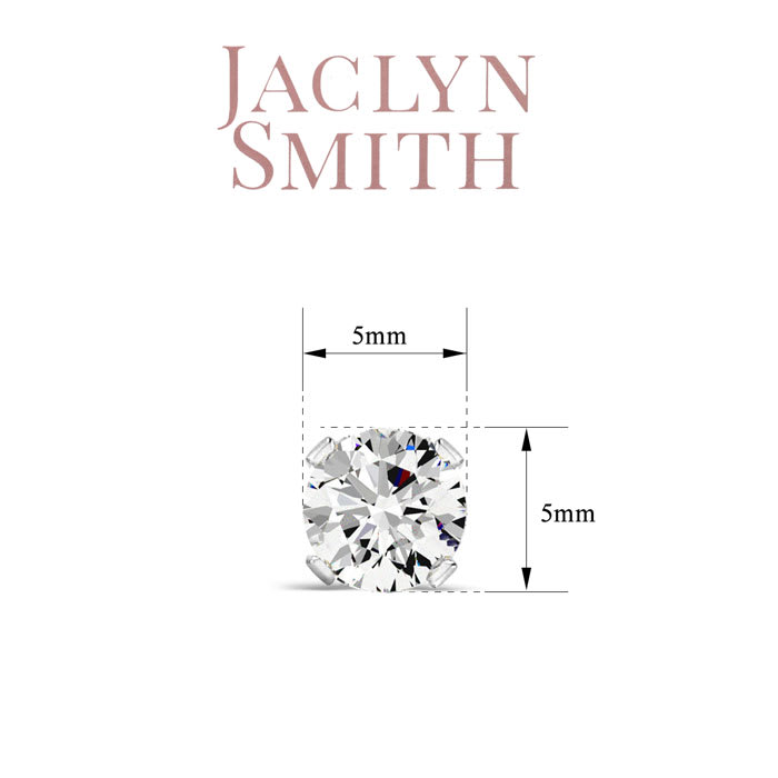 Jaclyn Smith 1 Carat Moissanite Stud Earrings In White Gold.  Fiery Amazing And Look Exactly Like Diamond!