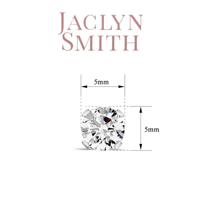 Jaclyn Smith 2 Carat Moissanite Stud Earrings In White Gold 