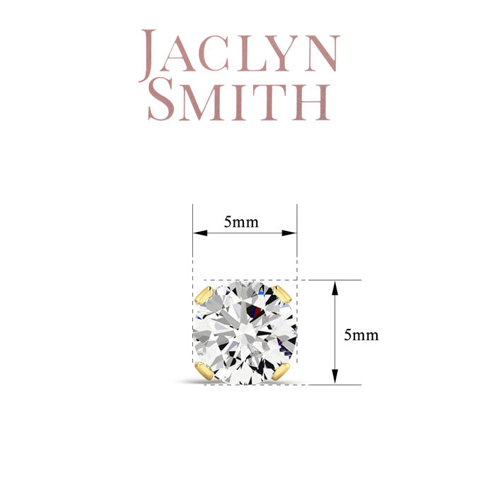 Jaclyn Smith 2 Carat Moissanite Stud Earrings In Yellow Gold 