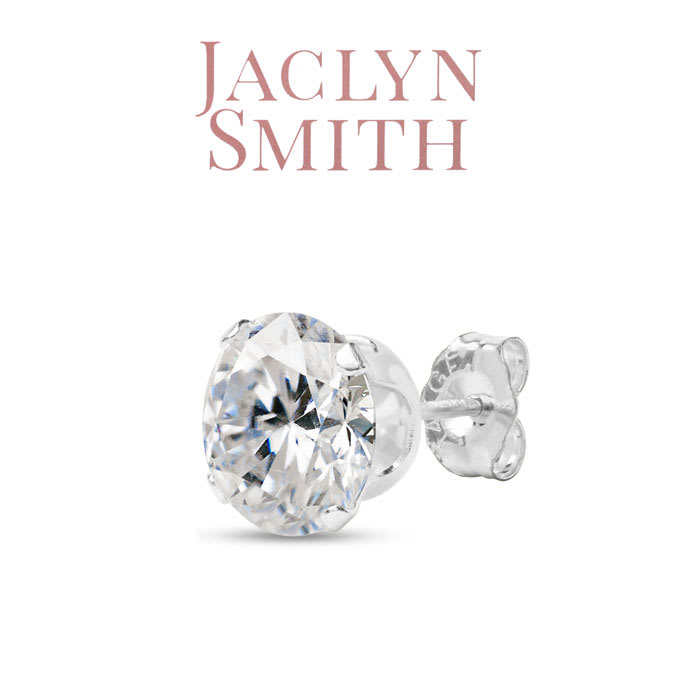 Jaclyn Smith 4 Carat Moissanite Stud Earrings In White Gold. Big, Fiery, Fabulous! 