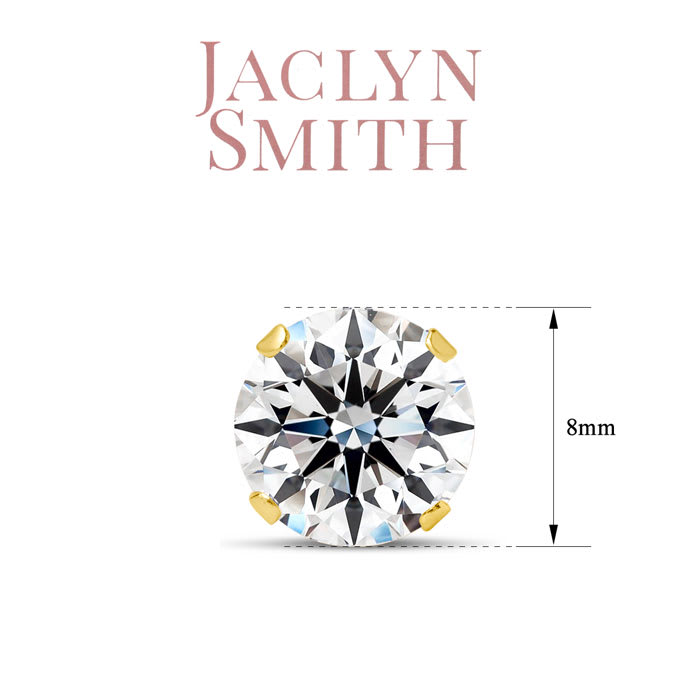 Jaclyn Smith 4 Carat Moissanite Stud Earrings In Yellow Gold. Big, Fiery, Fabulous! 