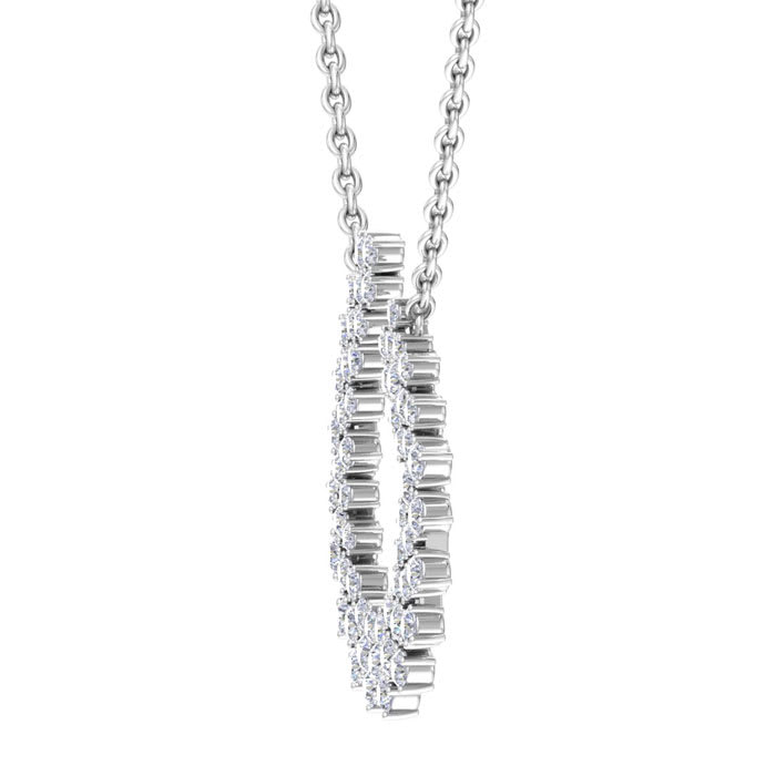 2 Carat Lab Grown Diamond Statement Necklace In Sterling Silver, 18 Inches