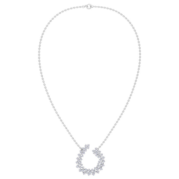 2 Carat Lab Grown Diamond Statement Necklace In Sterling Silver, 18 Inches