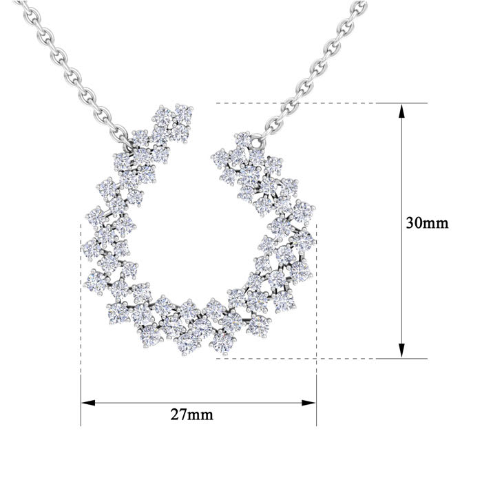 2 Carat Lab Grown Diamond Statement Necklace In Sterling Silver, 18 Inches