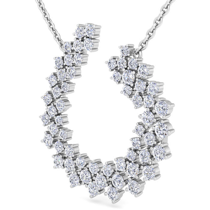4 Carat Lab Grown Diamond Statement Necklace In Sterling Silver, 18 Inches