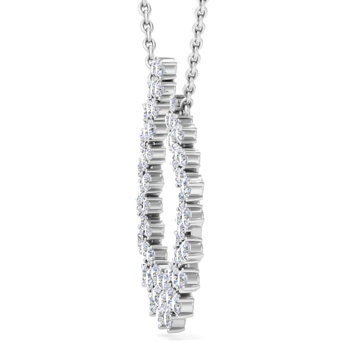 4 Carat Lab Grown Diamond Statement Necklace In Sterling Silver, 18 Inches